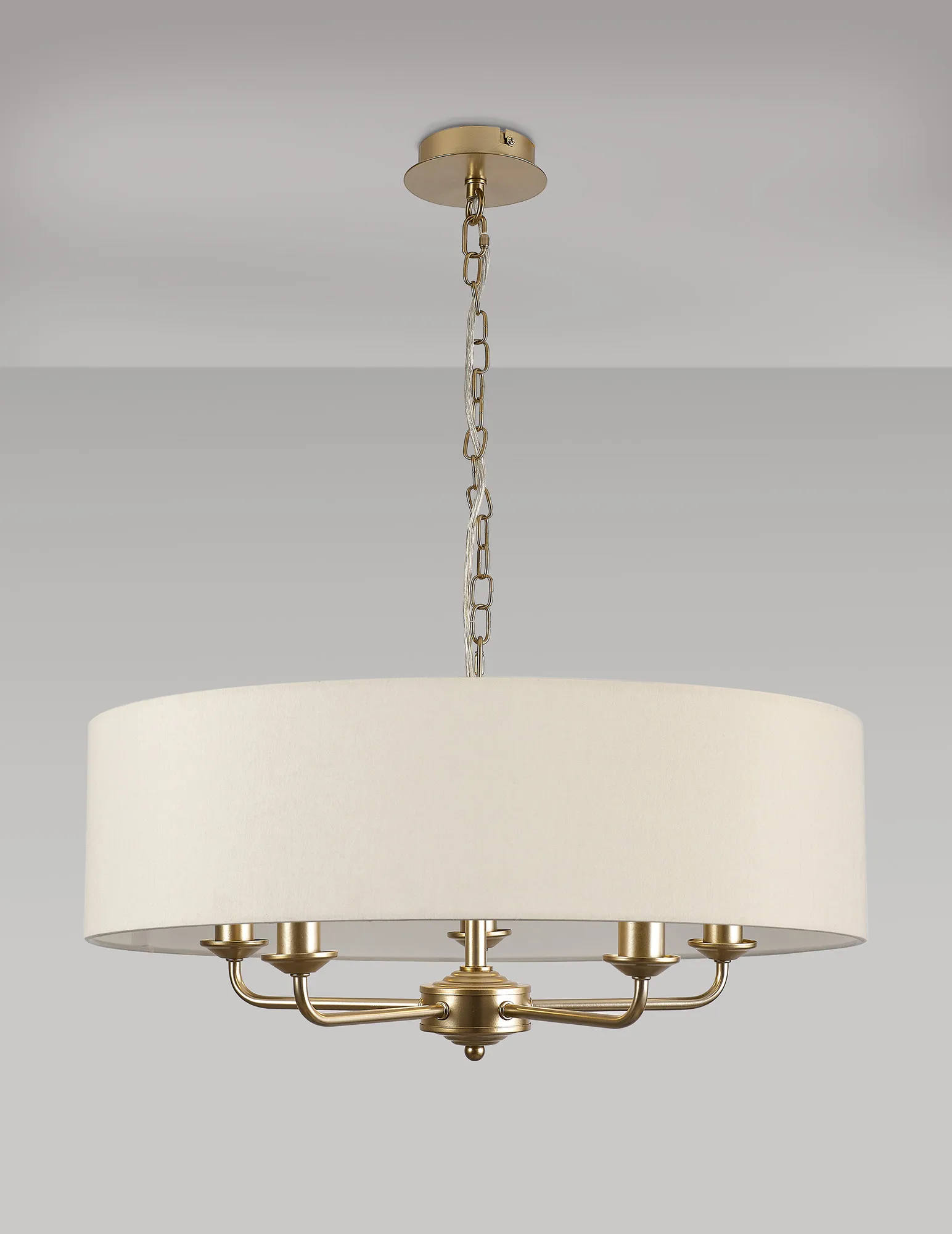 Banyan 60cm 5 Light Pendant Champagne Gold, Ivory Pearl DK0951  Deco Banyan CG IV